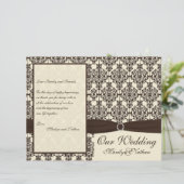 Het programma Ivory en Espresso Damask Wedding Pro (Staand voorkant)