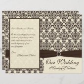 Het programma Ivory en Espresso Damask Wedding Pro (Voorkant / Achterkant)