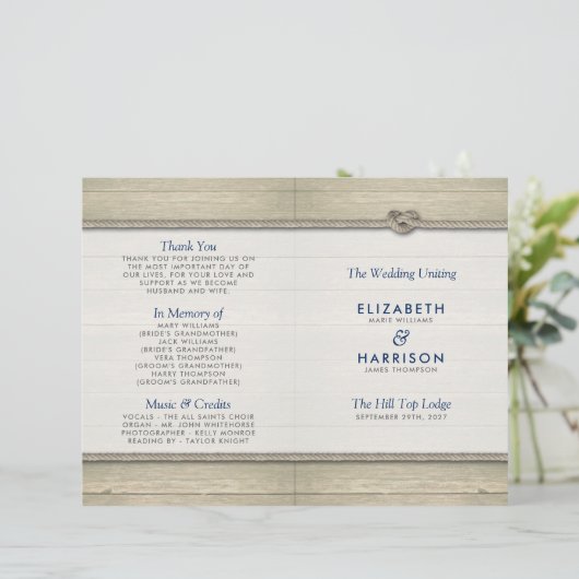 Het programma Knot Rustic Beach Wedding (Staand voorkant)