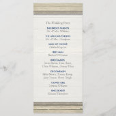 Het programma Knot Rustic Beach Wedding Programmakaart (Achterkant)