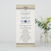 Het programma Knot Rustic Beach Wedding Programmakaart (Staand voorkant)