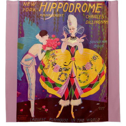 Het programma New York Hippodrome uit 1920 Douchegordijn (Voorkant)