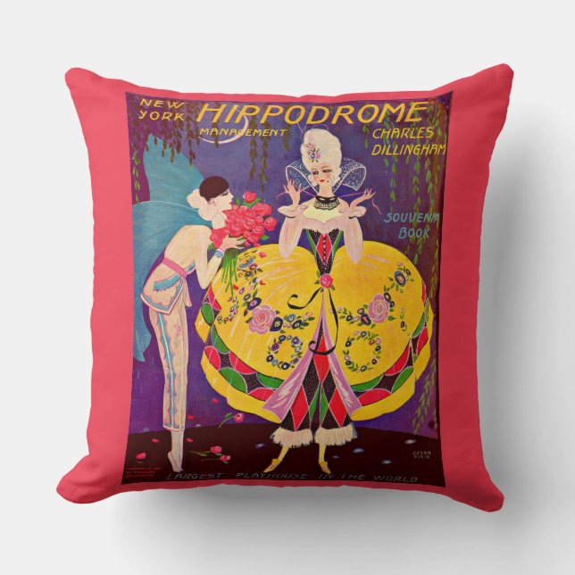 Het programma New York Hippodrome uit 1920 Kussen (Voorkant)