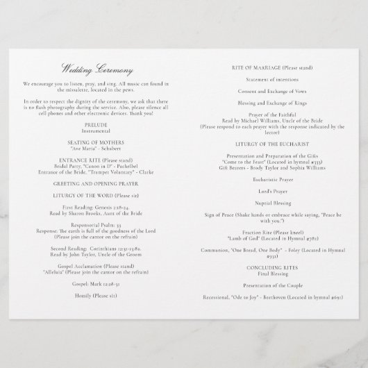 Het programma Olivia Black & White katholieke Wedd (Achterkant)