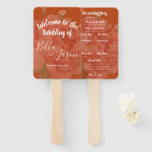 Het programma Rust Terracotta minimalistisch huwel Handwaaier (Voorkant en achterkant)