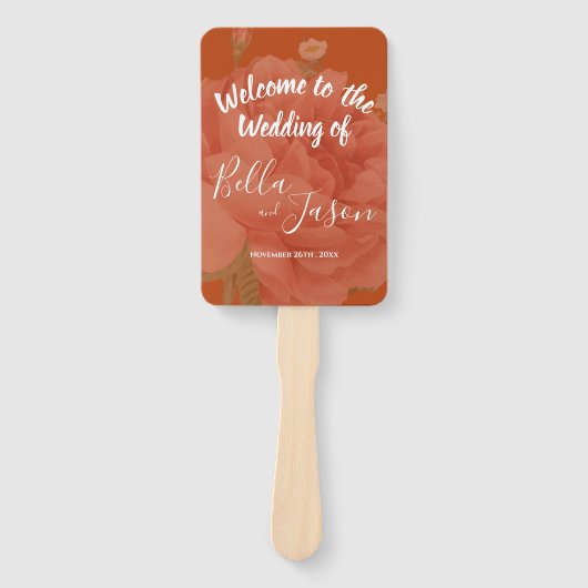 Het programma Rust Terracotta minimalistisch huwel Handwaaier (Voorkant)