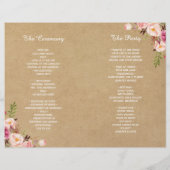 Het programma Rustic Floral Kraft Folded Wedding (Achterkant)