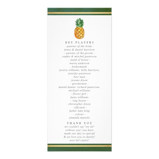 Het programma Tropical Ananas Wedding Collectie (Achterkant)
