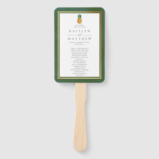 Het programma Tropical Ananas Wedding Collectie Handwaaier (Voorkant)