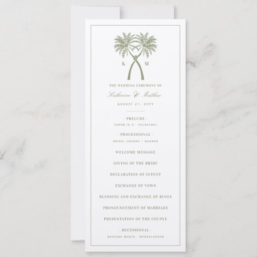 Het programma Tropische bruiloft Groen Knoted Palm (Voorkant)