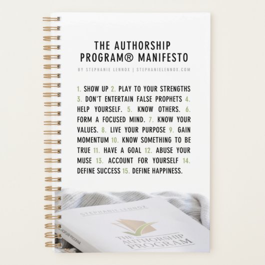 Het Programma van de Auteur® Manifesto Planner (Voorkant)