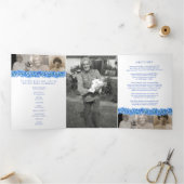 Het programma van de begrafenisdienst blauw vergee (Binnen)