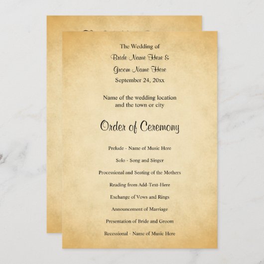 Het Programma van de Bieden van het Ontwerp van he Programmakaart (Voorkant / Achterkant)