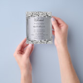 Het programma van de bruiloft chronologie zilveren flyer (Hand)