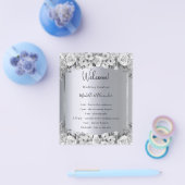 Het programma van de bruiloft chronologie zilveren flyer (Enkel)