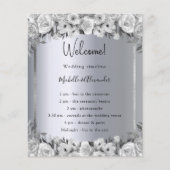 Het programma van de bruiloft chronologie zilveren flyer (Voorkant)