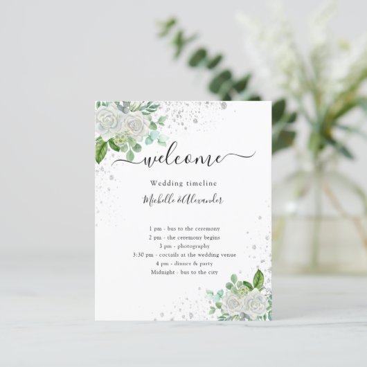 Het programma van de bruiloft florale eucalyptus (Staand voorkant)