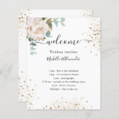 Het programma van de bruiloft florale eucalyptus (Voorkant / Achterkant)