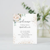 Het programma van de bruiloft florale eucalyptus (Staand voorkant)