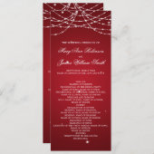 Het Programma van de bruiloft het Koord Rood Programmakaart (Voorkant / Achterkant)