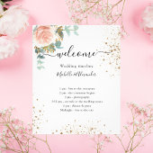 Het programma van de bruiloft roos gouden bloem be flyer