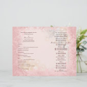 Het programma van de bruiloft roze witte vleugje (Staand voorkant)