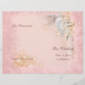 Het programma van de bruiloft roze witte vleugje (Achterkant)