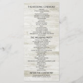 Het Programma van de bruiloft Rustic Hood Floral & Programmakaart (Achterkant)