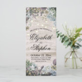 Het Programma van de bruiloft Rustic Hood Floral & Programmakaart (Staand voorkant)