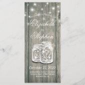 Het Programma van de bruiloft Rustic Wood Mason Ja Programmakaart (Voorkant)