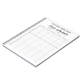 Het Programma van de klasse voor Semester - zwart- Notitieboek (Linkerzijde)