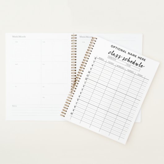 Het Programma van de klasse voor Semester - zwart- Planner (Display)