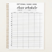 Het Programma van de klasse voor Semester - zwart- Planner (Voorkant)