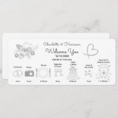 Het Programma van de Lijn van de Tijd van de wedde Programmakaart (Voorkant / Achterkant)