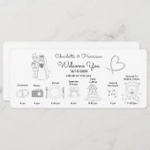 Het Programma van de Tijd van het huwelijk Cute Ic Programmakaart (Voorkant / Achterkant)