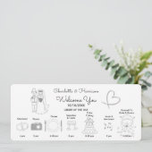 Het Programma van de Tijd van het huwelijk Cute Ic Programmakaart (Staand voorkant)