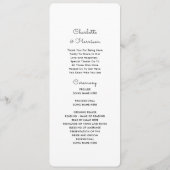 Het Programma van de Tijd van het huwelijk Cute Ic Programmakaart (Achterkant)