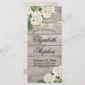 Het Programma van de weddenschap Rustic houten blo Programmakaart (Voorkant / Achterkant)