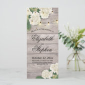 Het Programma van de weddenschap Rustic houten blo Programmakaart (Staand voorkant)