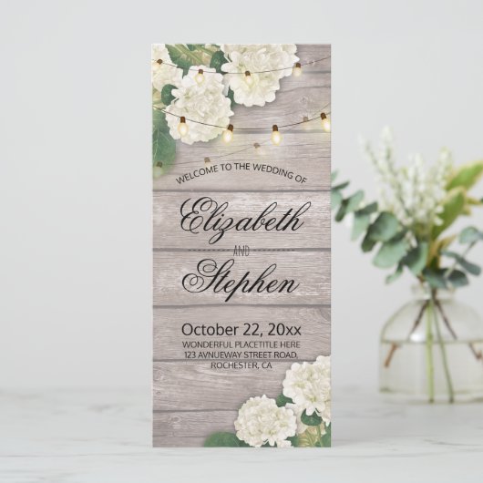 Het Programma van de weddenschap Rustic houten blo Programmakaart (Staand voorkant)