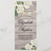 Het Programma van de weddenschap Rustic houten blo Programmakaart (Voorkant)