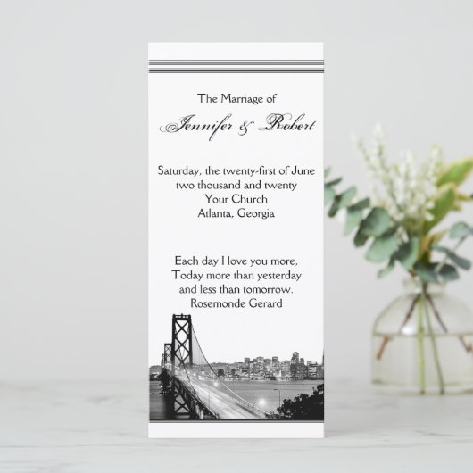 Het programma van het de huwelijkshuwelijk van de programmakaart (Staand voorkant)