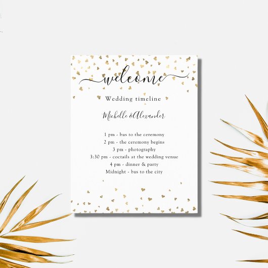 Het programma van het huwelijk gouden harten verwe