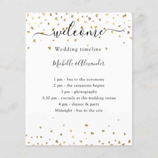 Het programma van het huwelijk gouden harten verwe (Voorkant)