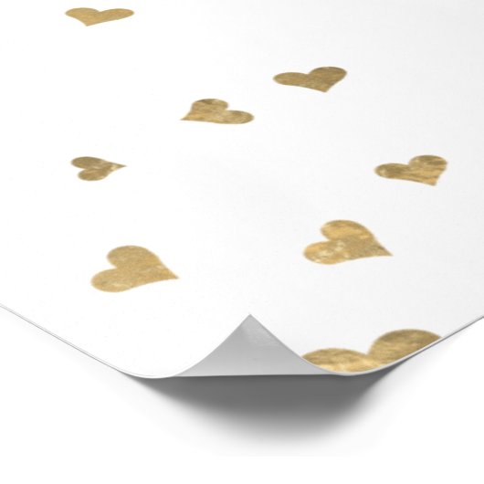 Het programma van het huwelijk gouden harten verwe poster (Hoek)