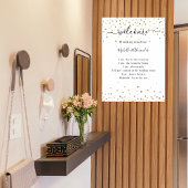 Het programma van het huwelijk gouden harten verwe poster