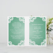 Het Programma van het huwelijk Lace Mint Green (Staand voorkant)