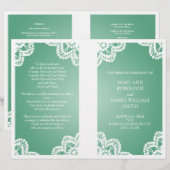 Het Programma van het huwelijk Lace Mint Green (Voorkant / Achterkant)