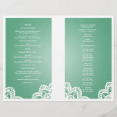 Het Programma van het huwelijk Lace Mint Green (Achterkant)