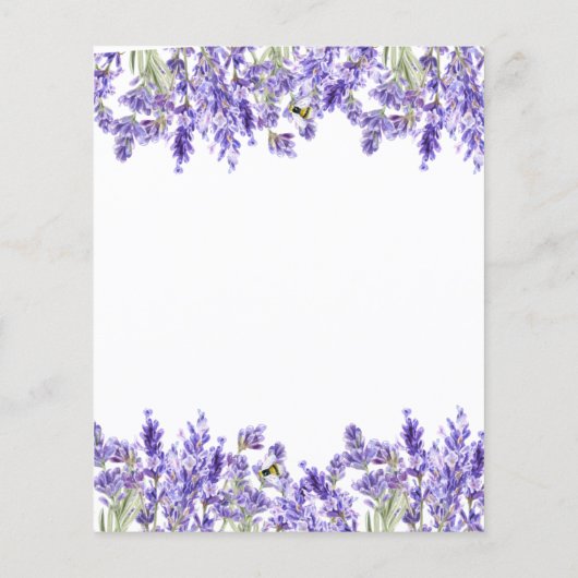 Het programma van het huwelijk lavender florals ve (Achterkant)